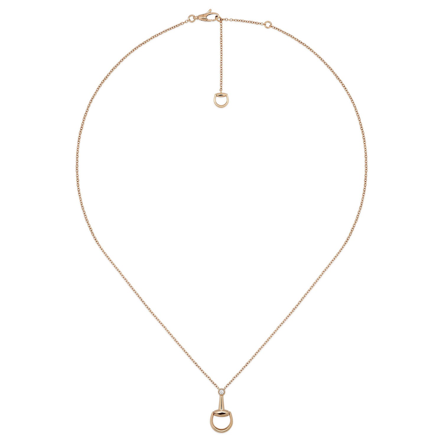 Gucci Gucci Horsebit 18ct Rose Gold Diamond Mini Chain Necklace - Berry's Jewellers