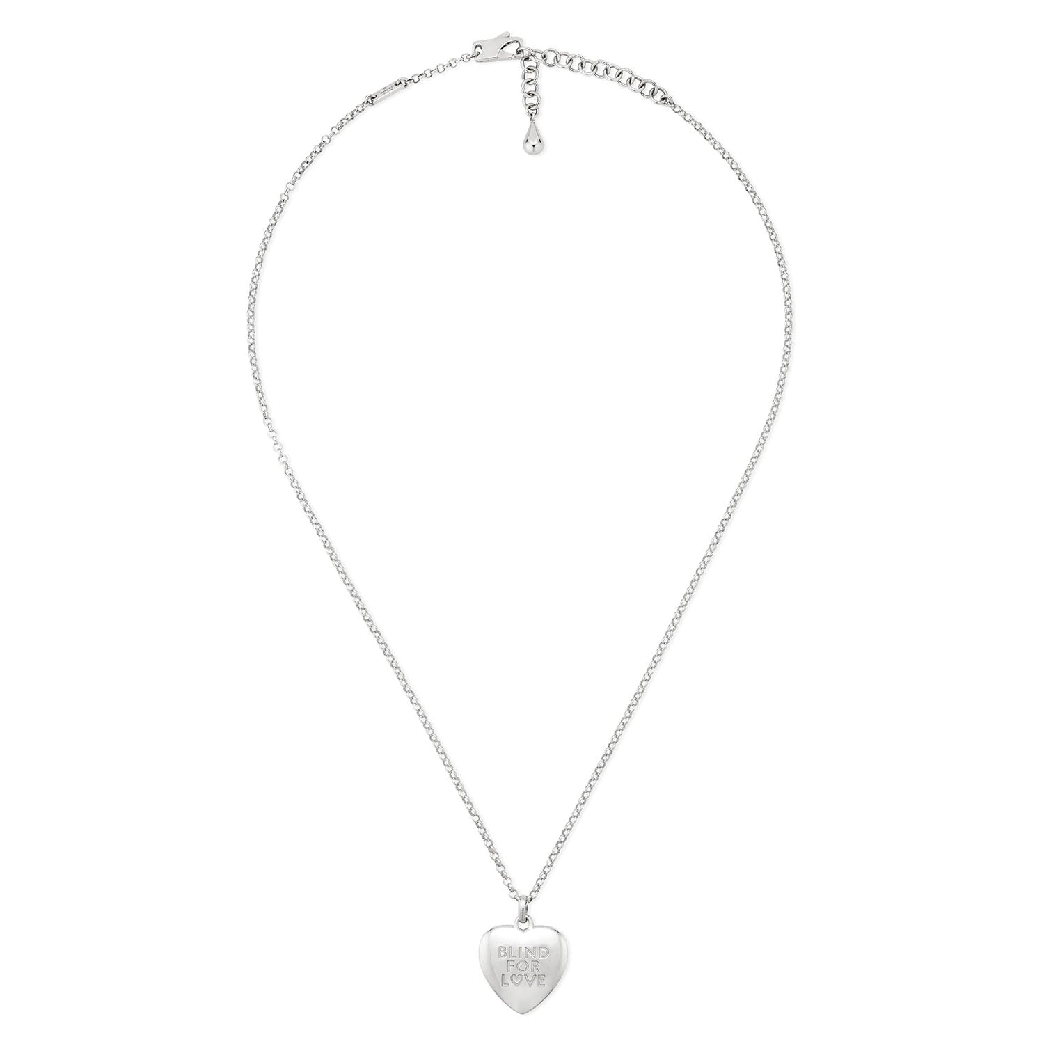 Gucci Blind For Love Heart Engraved 50cm Pendant - Berry's Jewellers