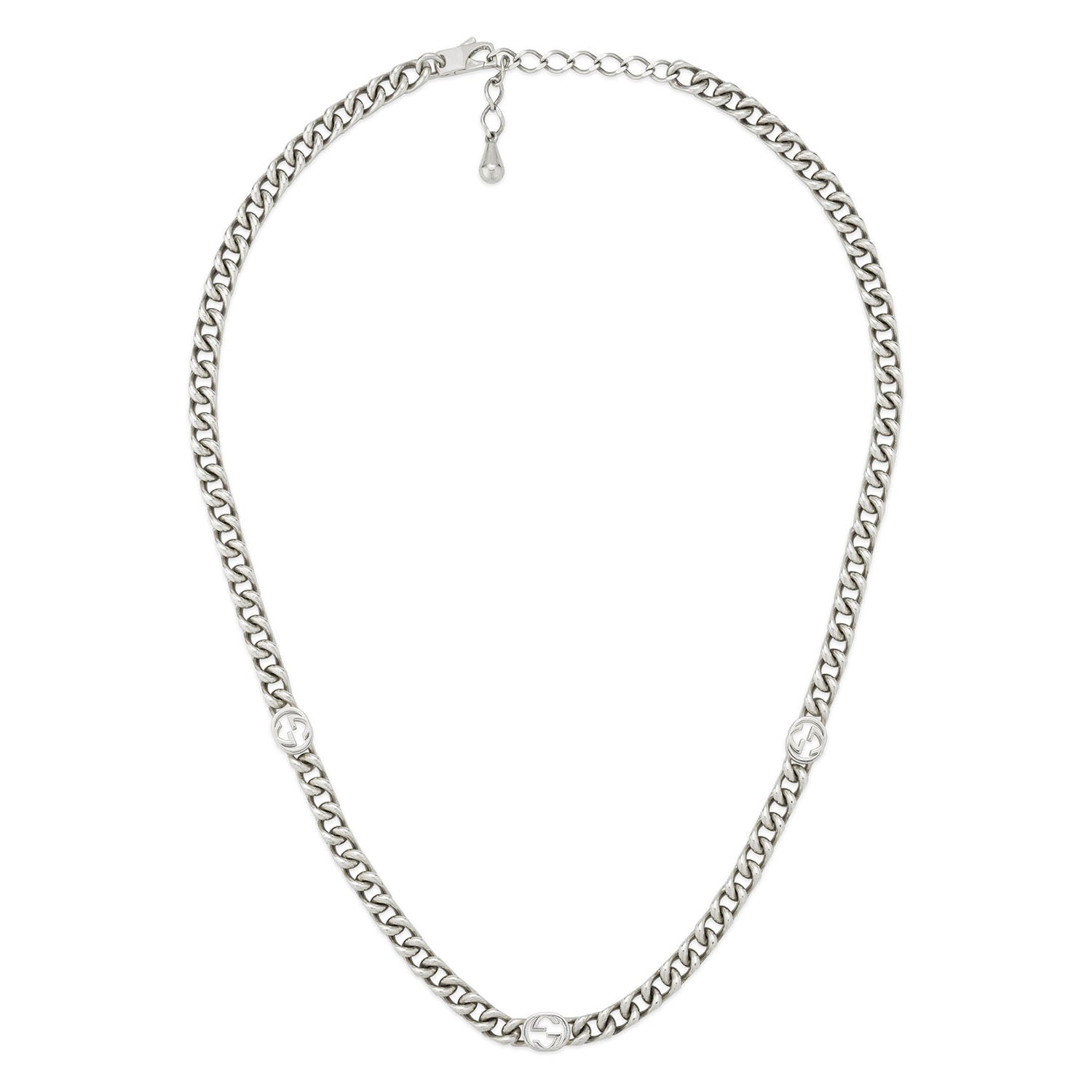 Gucci Interlocking Sterling Silver Curb Chain 50cm Necklace - Berry's Jewellers