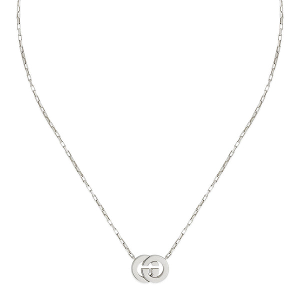 Interlocking Sterling Silver Logo 45cm Pendant