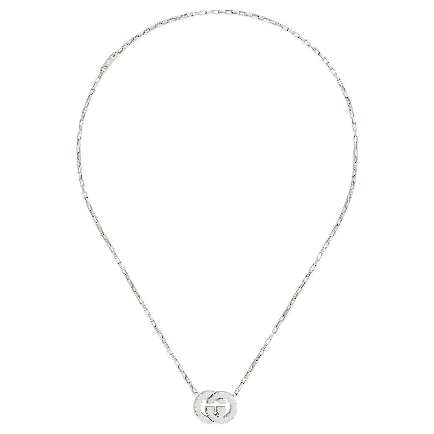 Interlocking Sterling Silver Logo 45cm Pendant