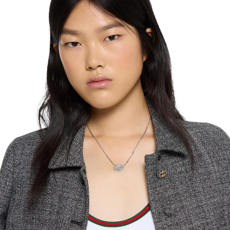 Gucci Interlocking Sterling Silver Logo 45cm Pendant - Berry's Jewellers