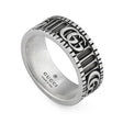 GG Marmont Aged Sterling Silver Double G Motif Ring