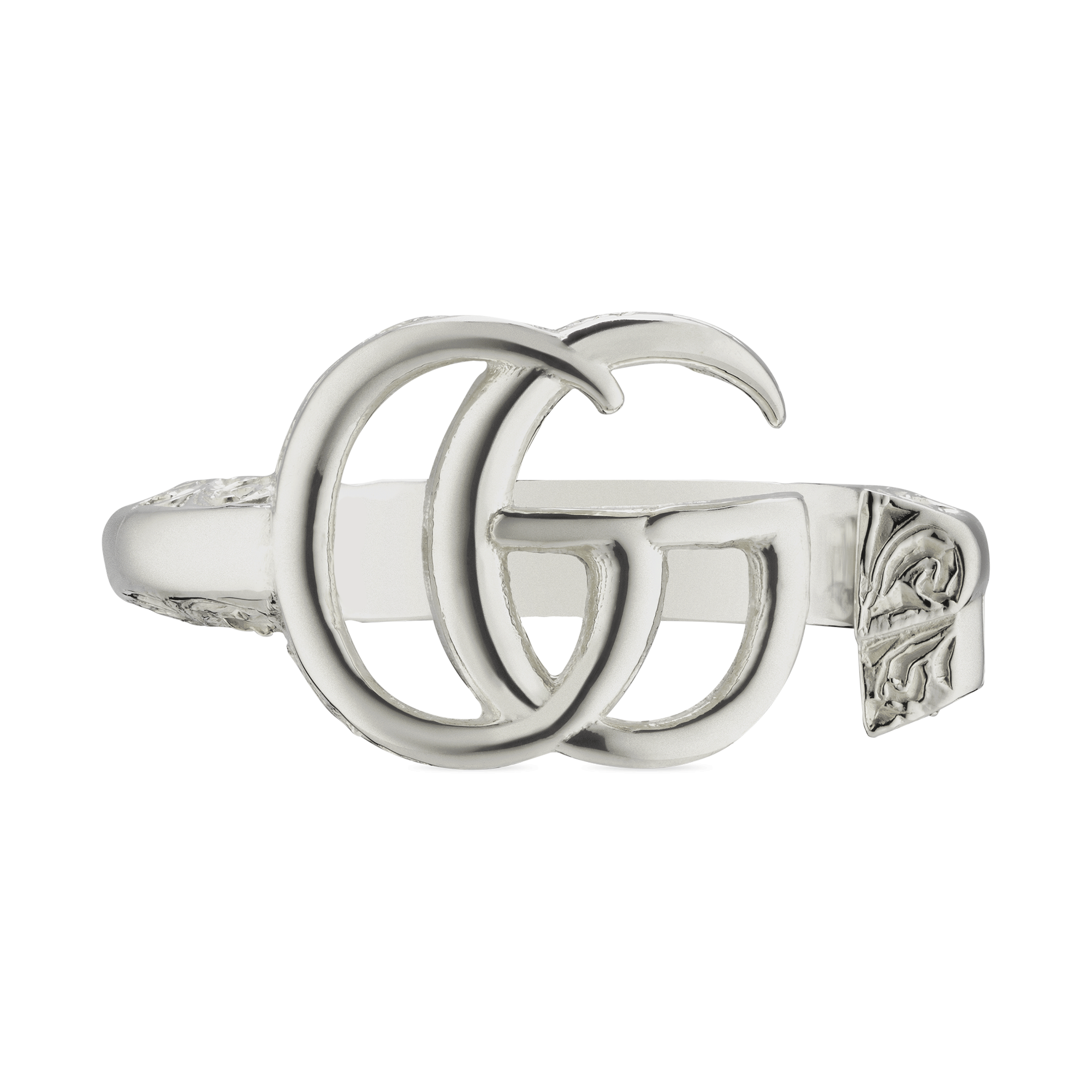 GG Marmont Sterling Silver Polished Double G Key Ring