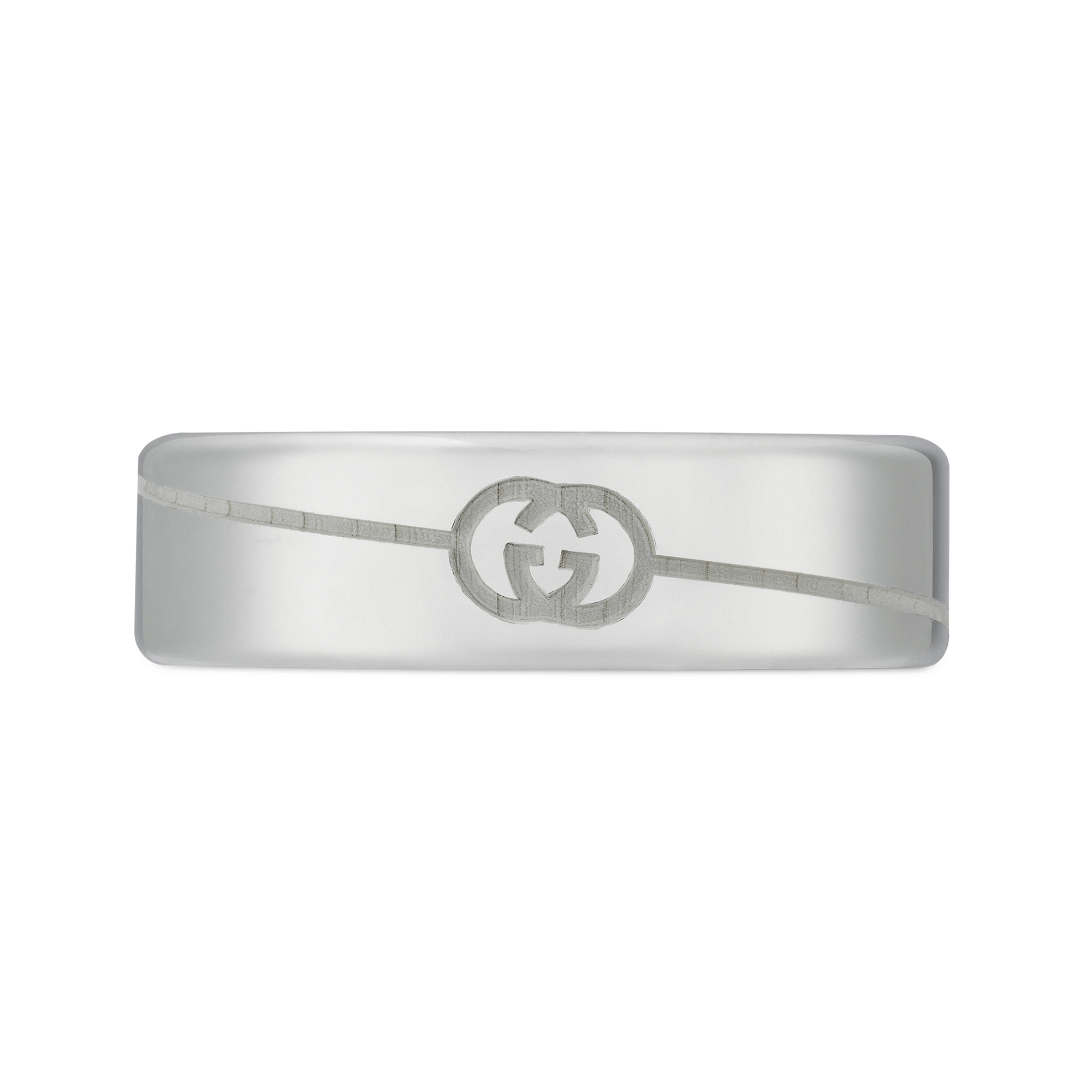 Tag Sterling Silver  With Interlocking  Logo Ring