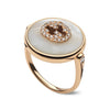 Gucci Interlocking 18ct Rose Gold Mother Of Pearl And Diamond Large Ring