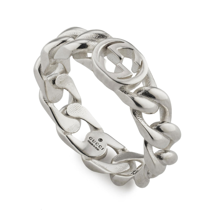 Gucci Sterling Silver Interlocking Chain Link 5mm Ring - Berry's Jewellers