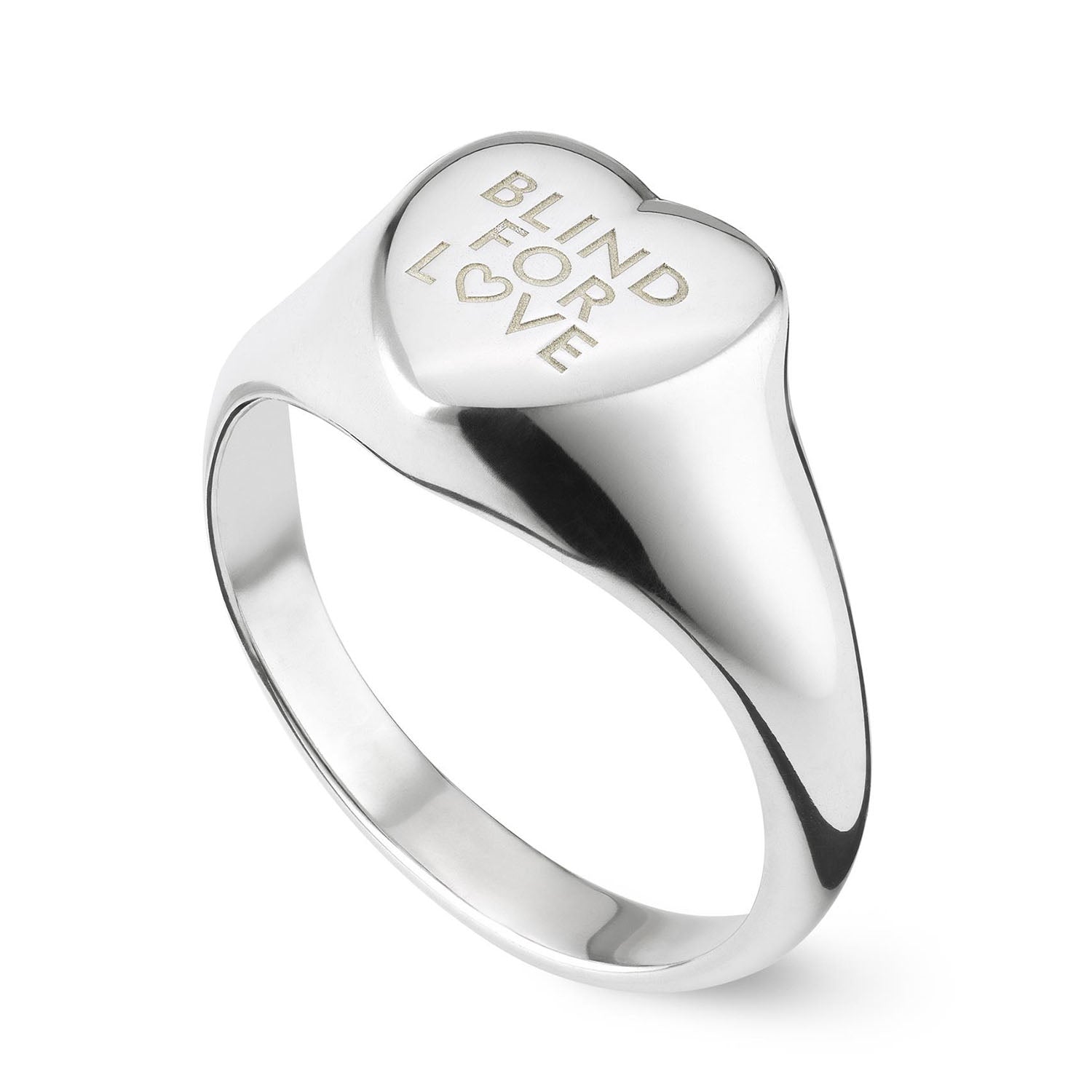 Blind For love Sterling Silver Heart Ring