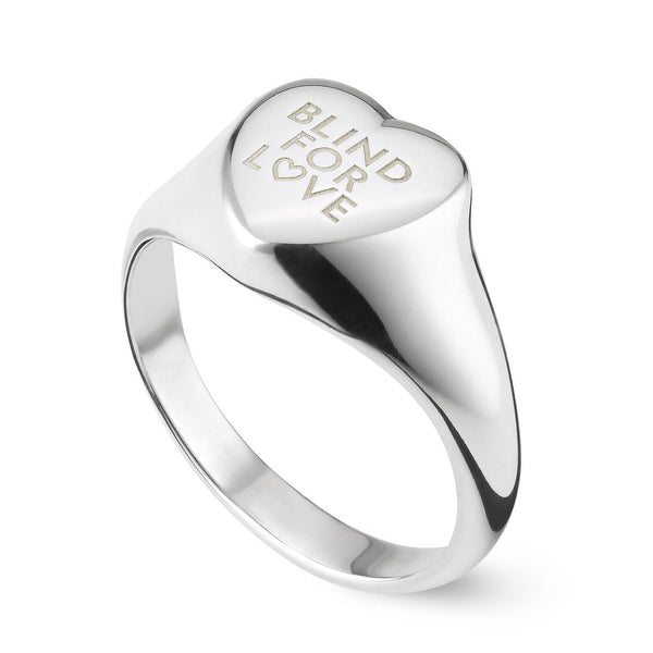Blind For love Sterling Silver Heart Ring
