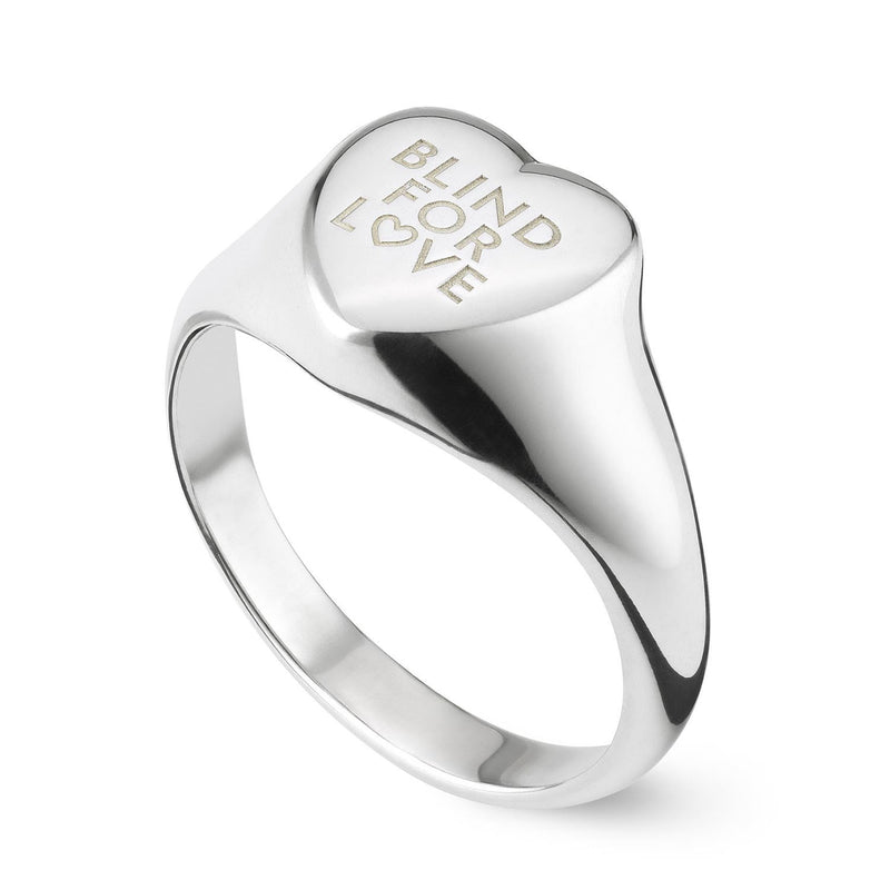 Blind For love Sterling Silver Heart Ring