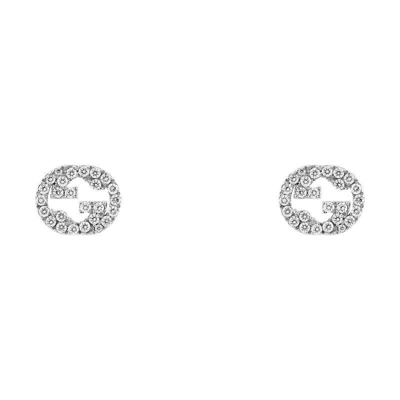 Interlocking 18ct White Gold Diamond Large Stud Earrings