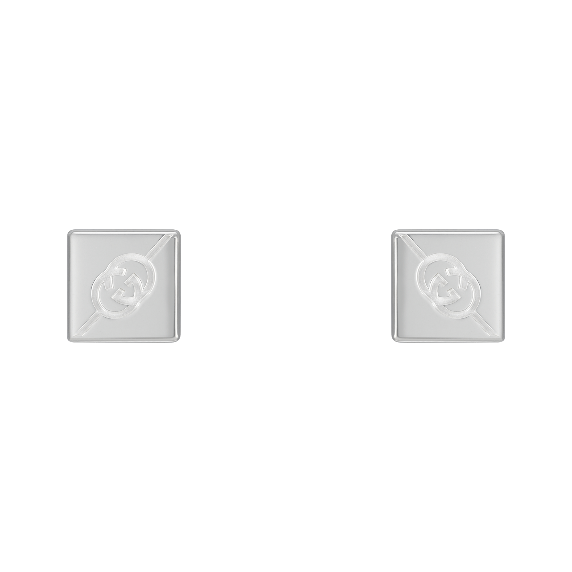 Tag Sterling Silver Square Stud Earrings