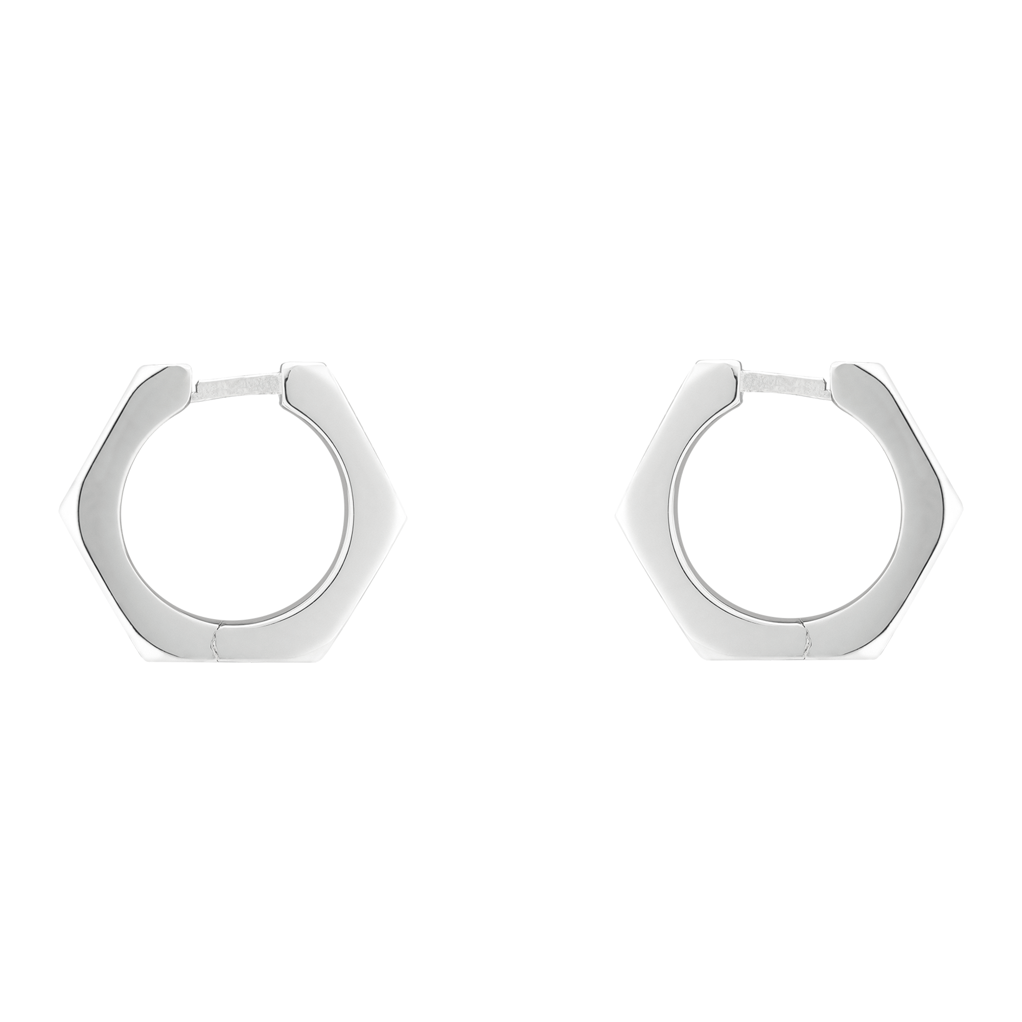 Gucci Sterling Silver Trademark Hoop Earrings
