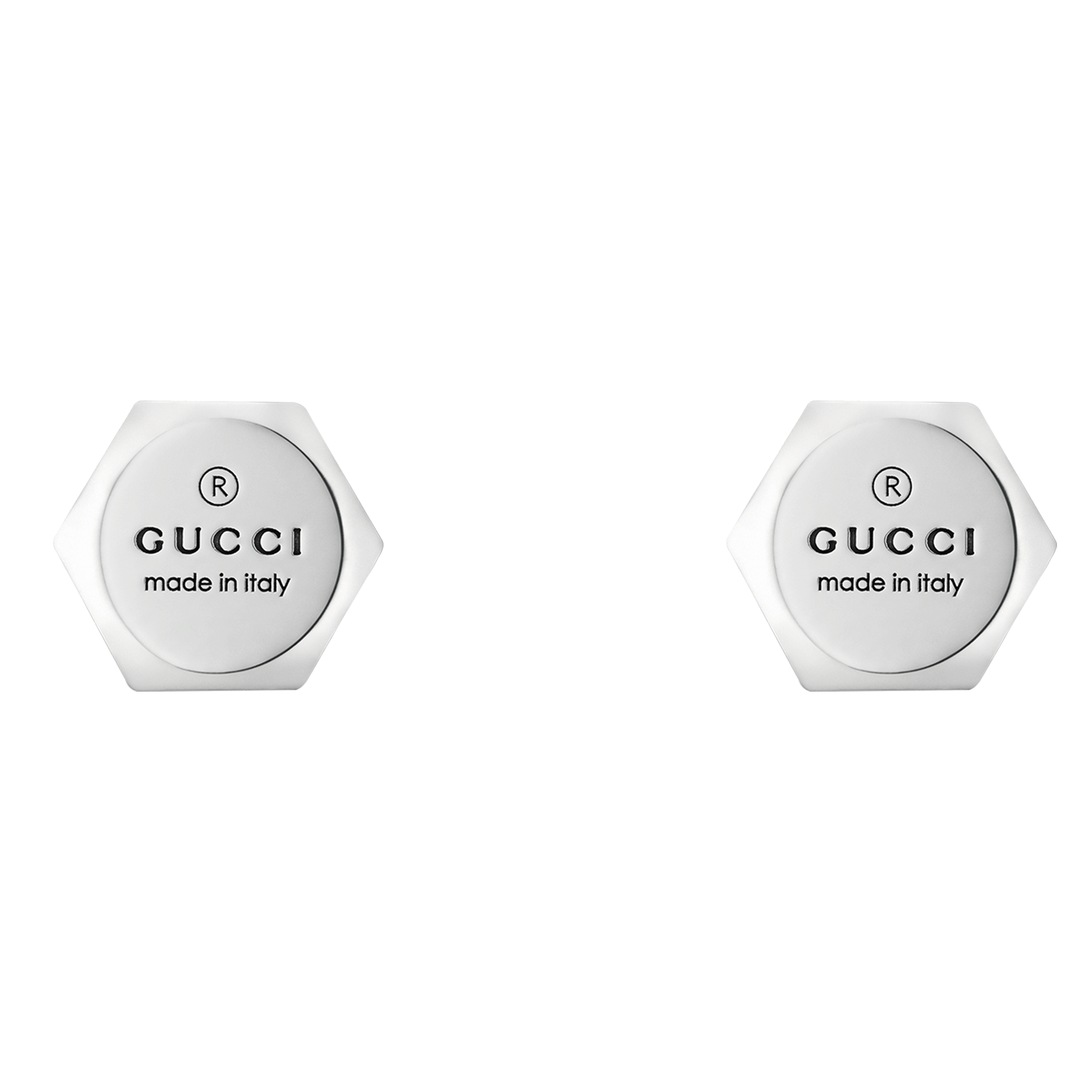Gucci Sterling Silver Trademark Stud Earrings