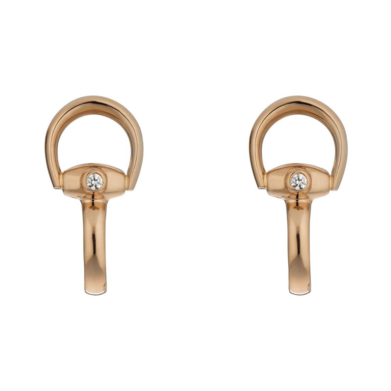 Gucci Gucci Horsebit 18ct Rose Gold Diamond Mini Earrings - Berry's Jewellers