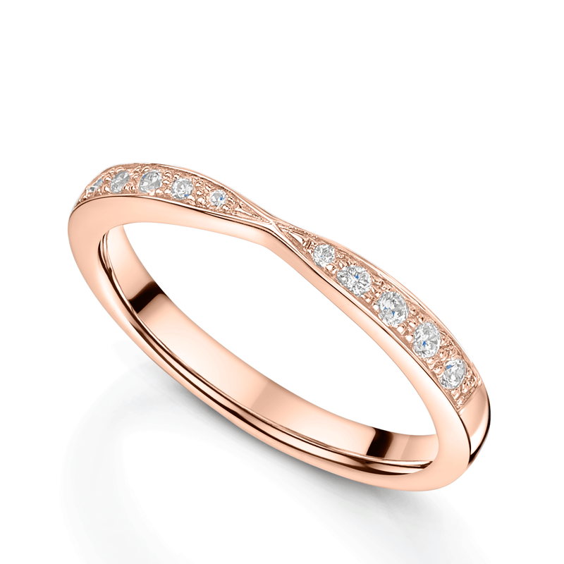 Berry's 18ct Rose Diamond Set Shaped Wedding Ring - Berry's Jewellers