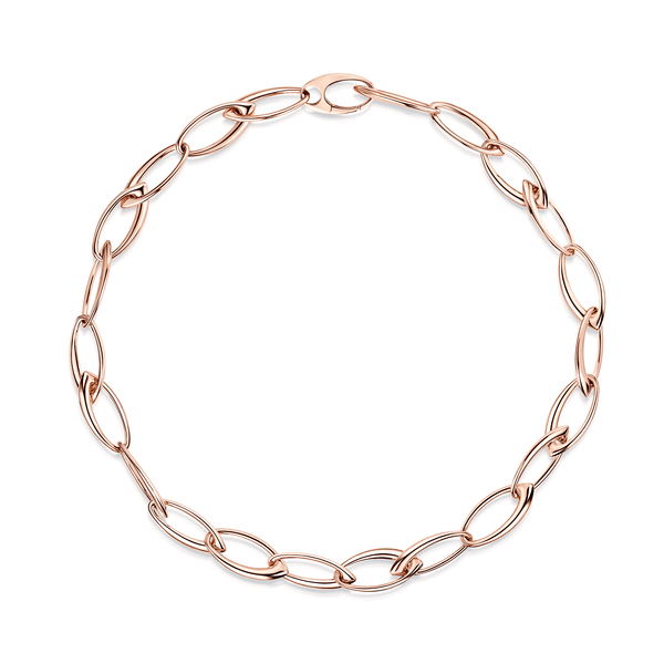 Berry's 18ct Rose Gold Ellipse Collection Open Link Necklace - Berry's Jewellers