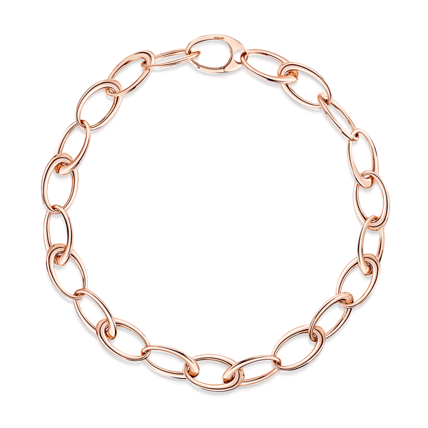 Berry's 18ct Rose Gold Ellipse Collection Open Link Necklace - Berry's Jewellers