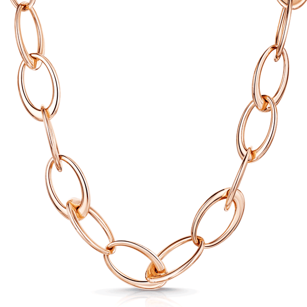 Berry's 18ct Rose Gold Ellipse Collection Open Link Necklace - Berry's Jewellers