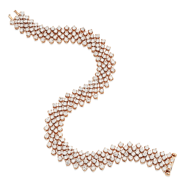 Berry's 18ct Rose Gold Five Row Diamond Bracelet - Berry's Jewellers