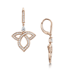 Berry's 18ct Rose Gold Pear And Round Brilliant Cut Open Lotus Drop Earrings - Berry's Jewellers