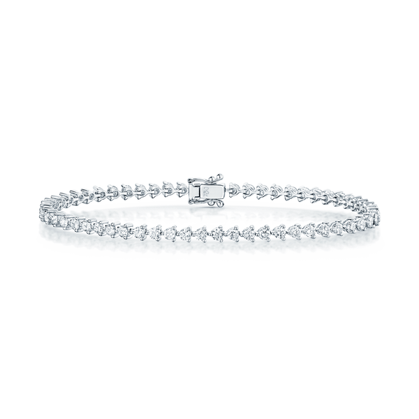 Berry's 18ct White Gold Brilliant Cut Diamond Three Claw Set Tennis Bracelet - Berry's Jewellers