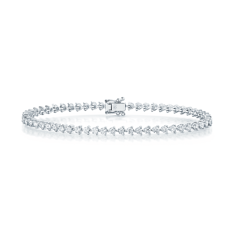 Berry's 18ct White Gold Brilliant Cut Diamond Three Claw Set Tennis Bracelet - Berry's Jewellers