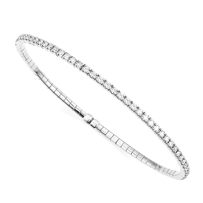Berry's 18ct White Gold Claw Set Flexible Diamond Bangle - Berry's Jewellers