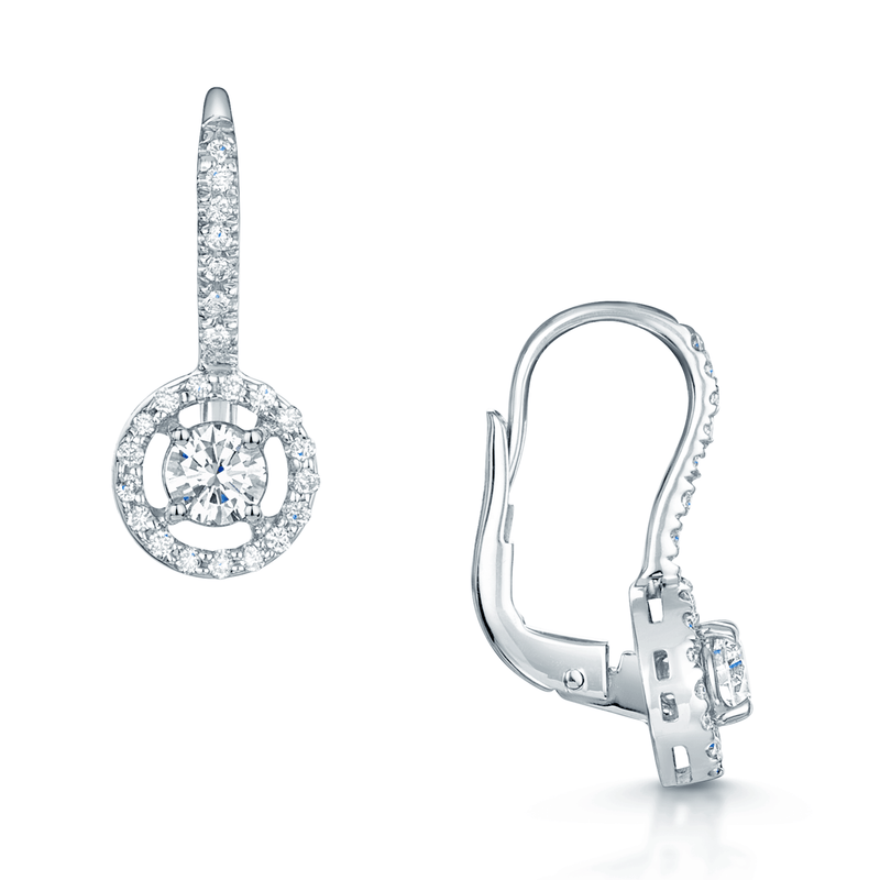 Berry's 18ct White Gold Diamond Circular Pave Drop Earring With A Diamond Set Hoop - Berry's Jewellers