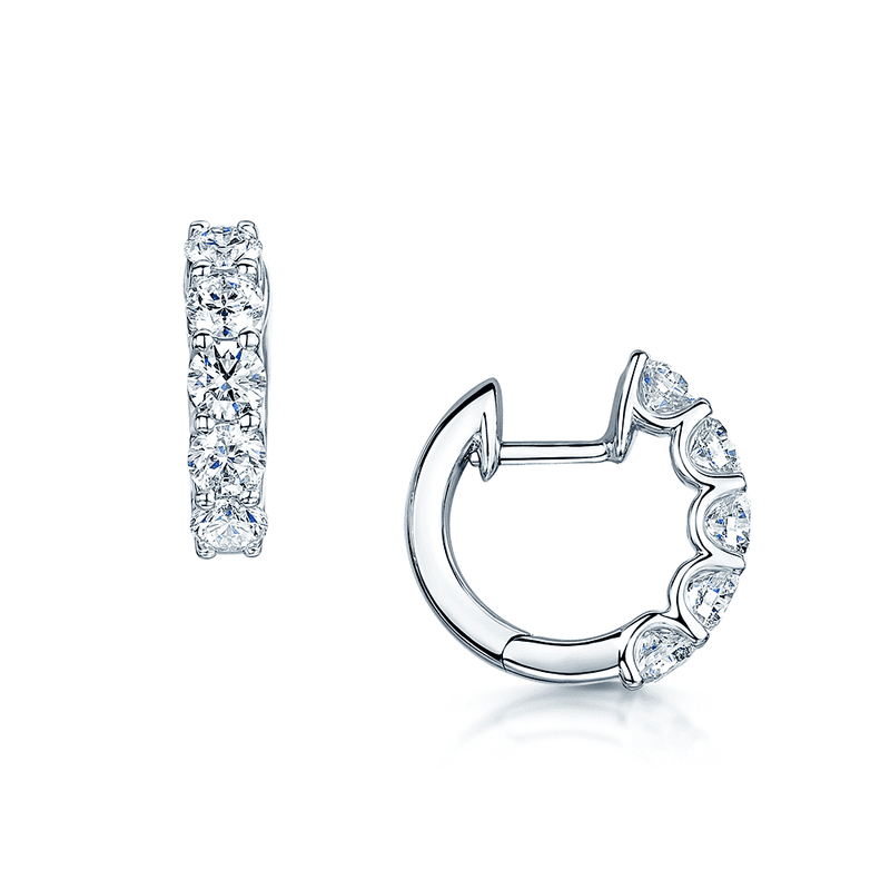 Berry's 18ct White Gold Diamond Half Hoop Earrings - Berry's Jewellers