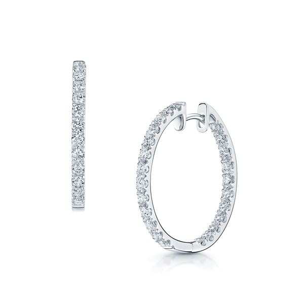 Berry's 18ct White Gold Diamond Hoop Earrings - Berry's Jewellers