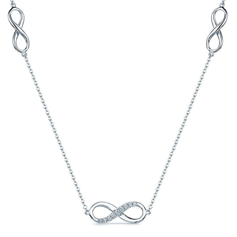 Berry's 18ct White Gold Diamond Infinity Necklace - Berry's Jewellers