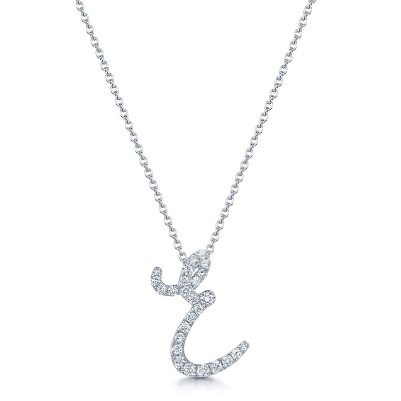 Berry's 18ct White Gold Diamond Initial "E" Pendant - Berry's Jewellers