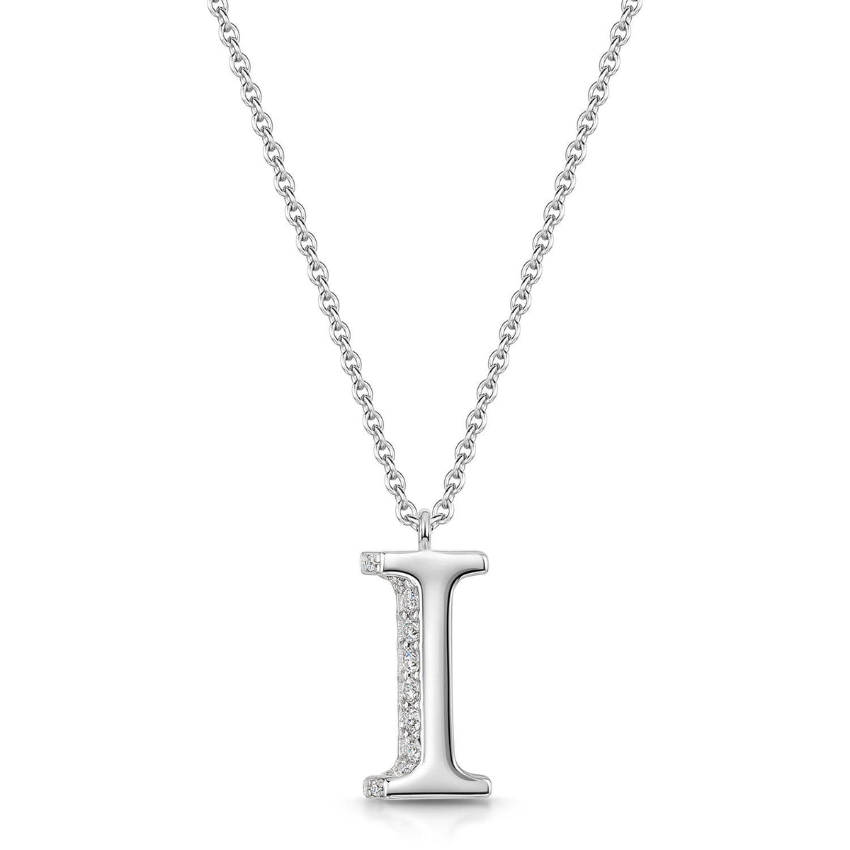 Berry's 18ct White Gold Diamond Initial Pendant & Chain - Berry's Jewellers