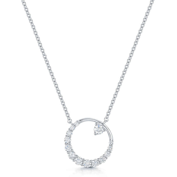 Berry's 18ct White Gold Diamond Open Circle Pendant - Berry's Jewellers