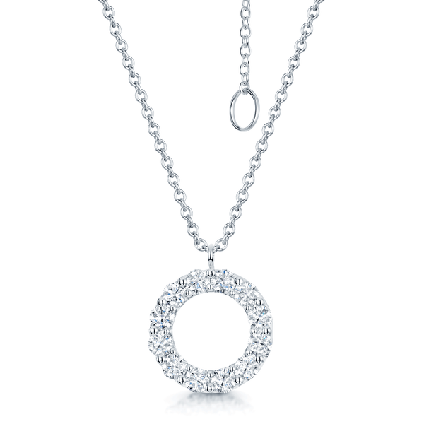 Berry's 18ct White Gold Diamond Open Circle Pendant - Berry's Jewellers