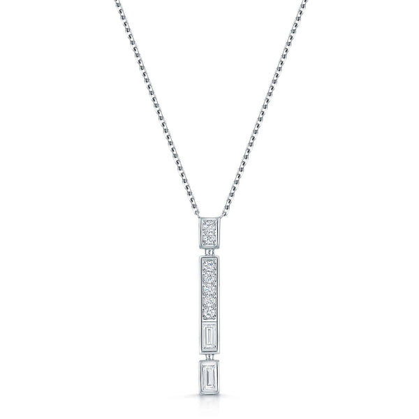 Berry's 18ct White Gold Diamond Set Bar Pendant - Berry's Jewellers