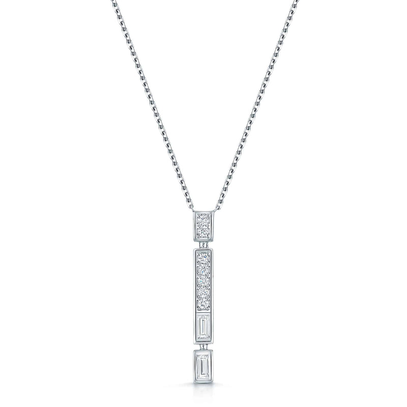 Berry's 18ct White Gold Diamond Set Bar Pendant - Berry's Jewellers