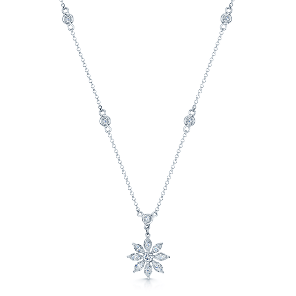 Berry's 18ct White Gold Diamond Set Daisy Pendant - Berry's Jewellers