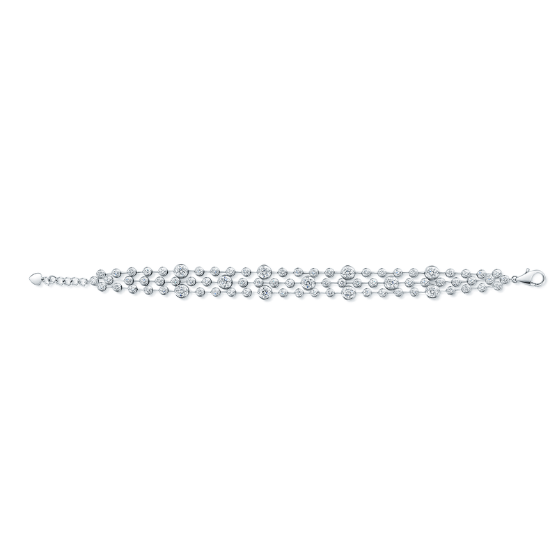 Berry's 18ct White Gold Diamond Three Strand Vintage Style Bracelet - Berry's Jewellers