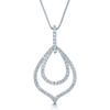 Berry's 18ct White Gold Double Teardrop Pave Diamond Necklace - Berry's Jewellers
