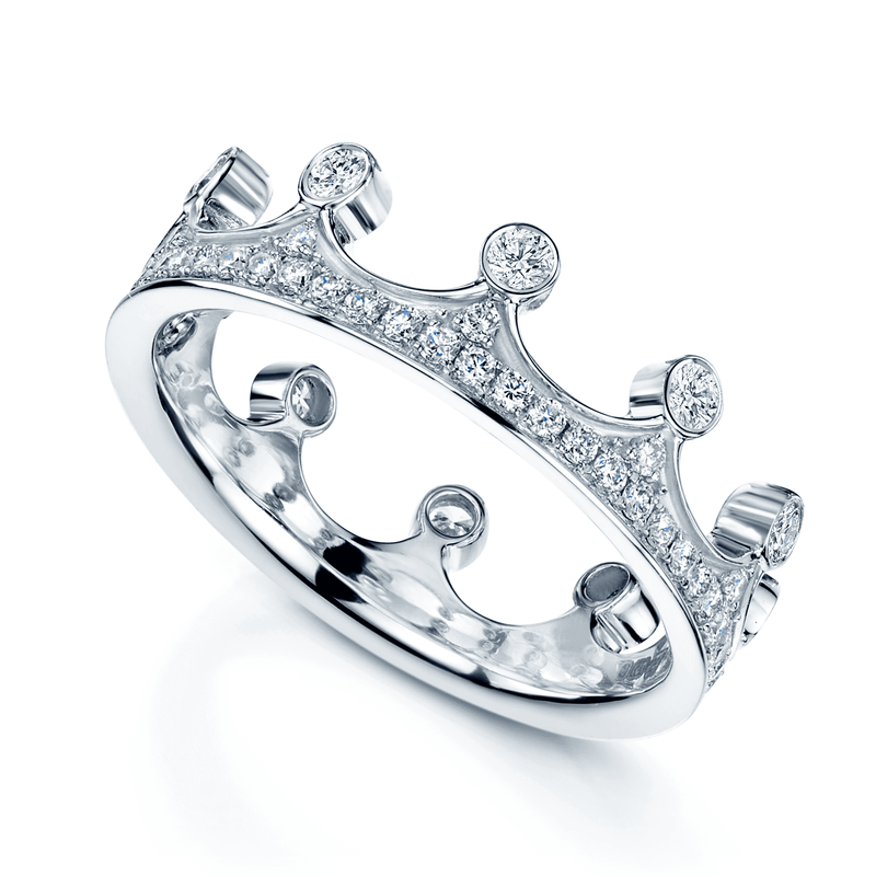 Berry's 18ct White Gold Fusion Diamond Crown Stacking Ring Set - Berry's Jewellers