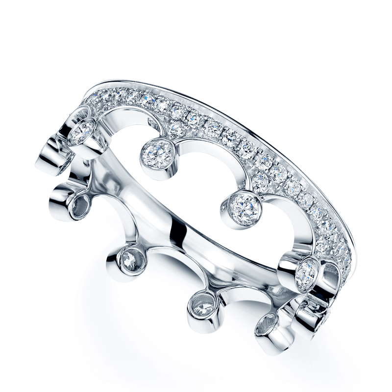 Berry's 18ct White Gold Fusion Diamond Crown Stacking Ring Set - Berry's Jewellers