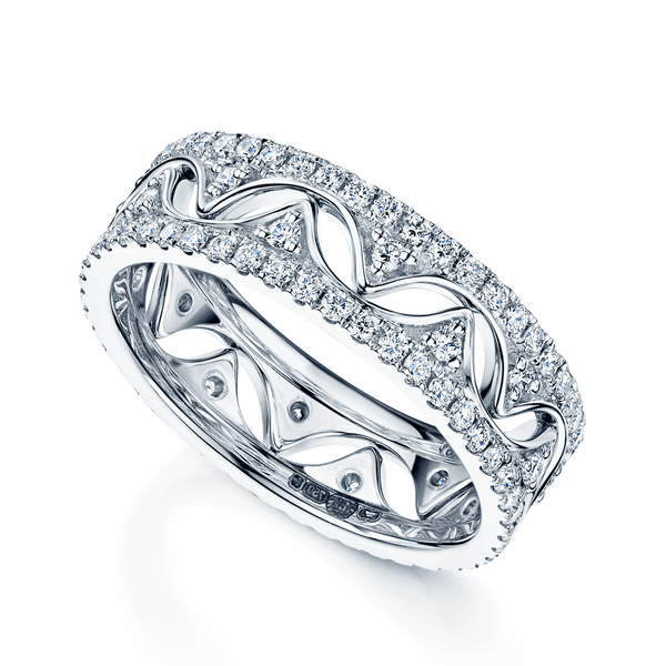 Berry's 18ct White Gold Fusion Diamond Slim Crown Stacking Ring Set - Berry's Jewellers