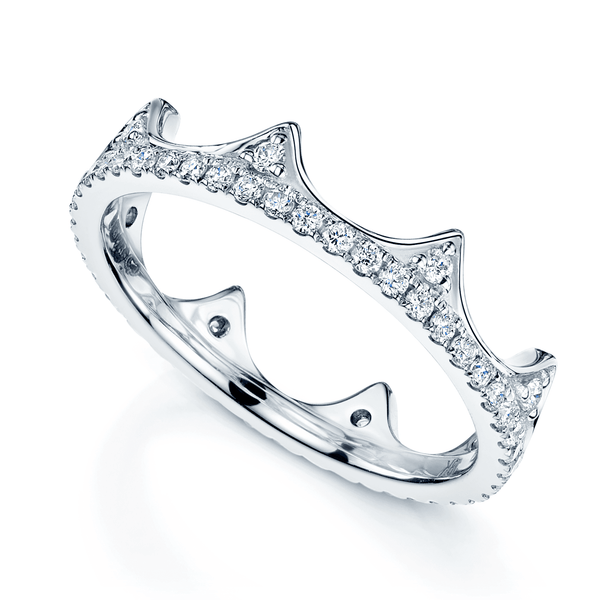Berry's 18ct White Gold Fusion Diamond Slim Crown Stacking Ring Set - Berry's Jewellers