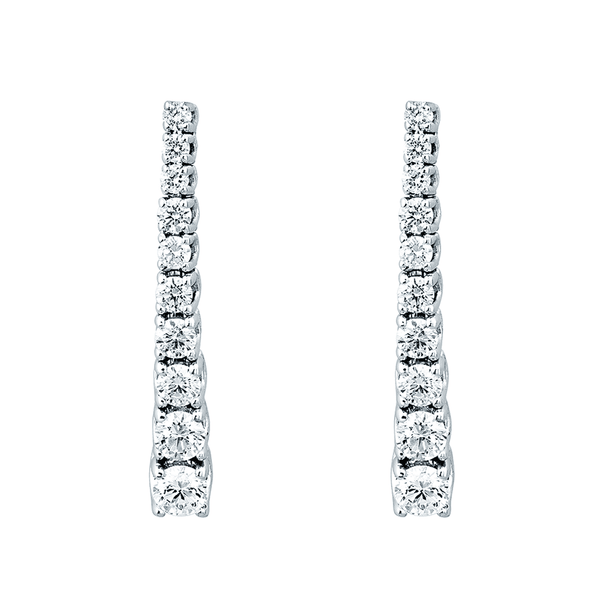 Berry's 18ct White Gold Graduating Diamond Drop Earrings - Berry's Jewellers