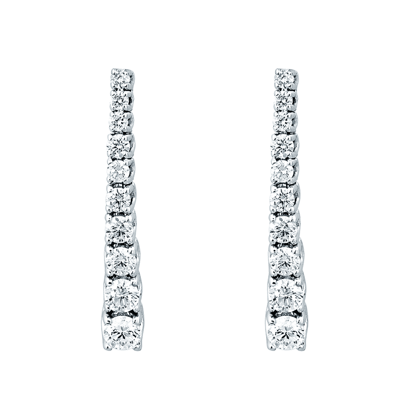 Berry's 18ct White Gold Graduating Diamond Drop Earrings - Berry's Jewellers