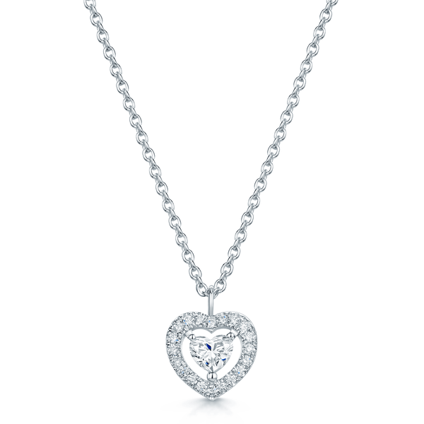 Berry's 18ct White Gold Heart Diamond Halo Pendant - Berry's Jewellers