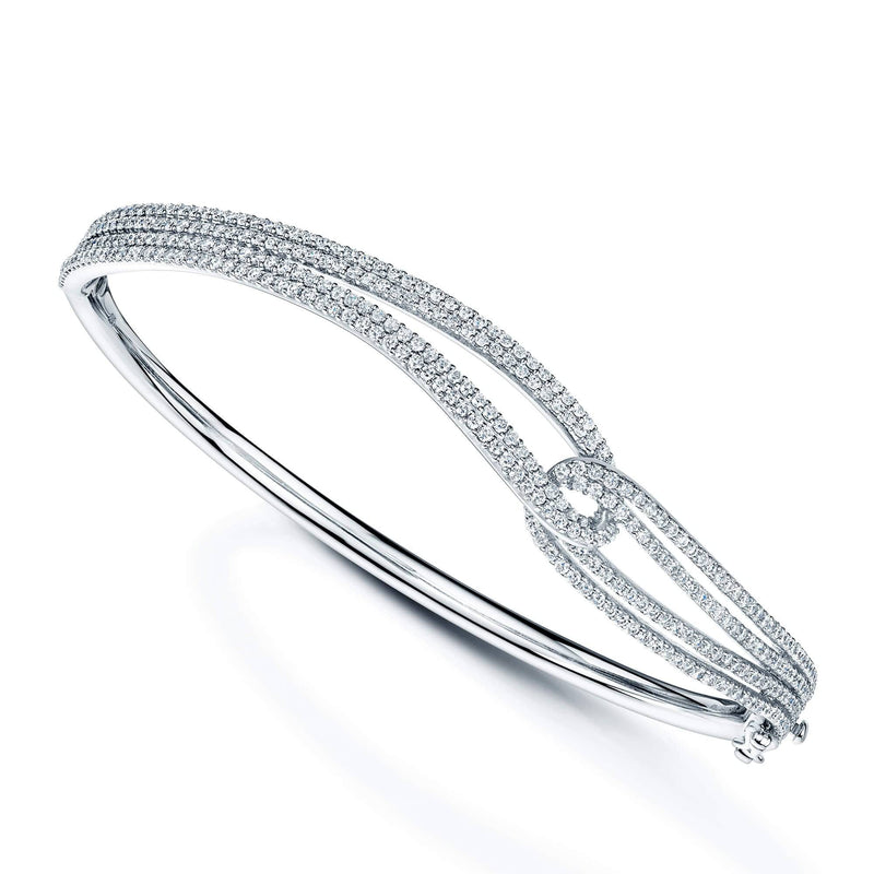 Berry's 18ct White Gold Interlocking Diamond Set Bangle - Berry's Jewellers