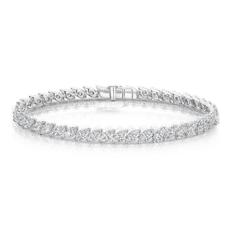 Berry's 18ct White Gold Marquise Cut Diamond Claw Set Bracelet - Berry's Jewellers